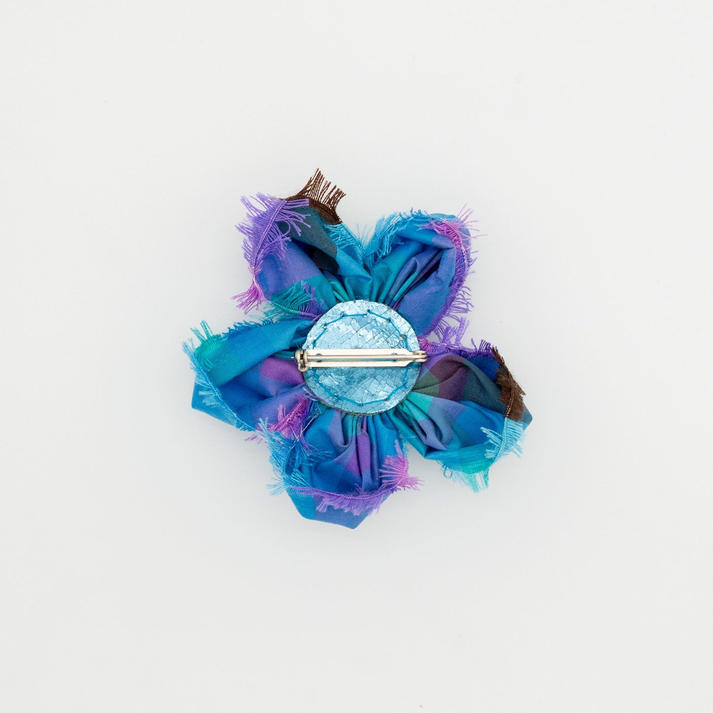 Silk flower scrunchy broach