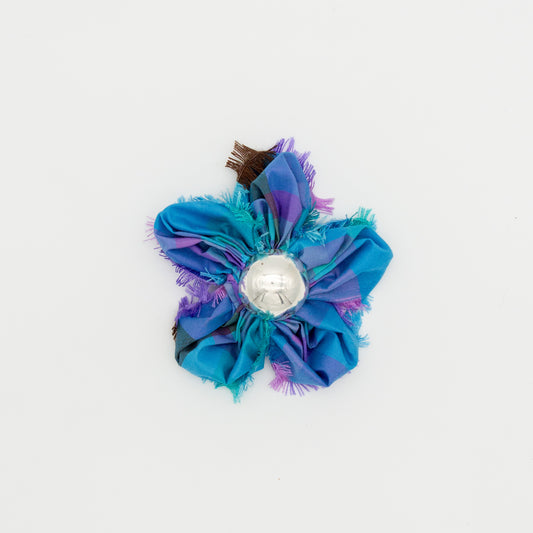 Silk flower scrunchy broach