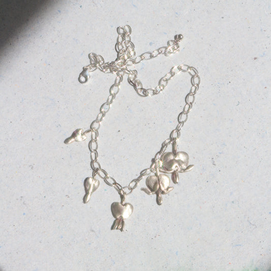 Bleeding hearts necklace