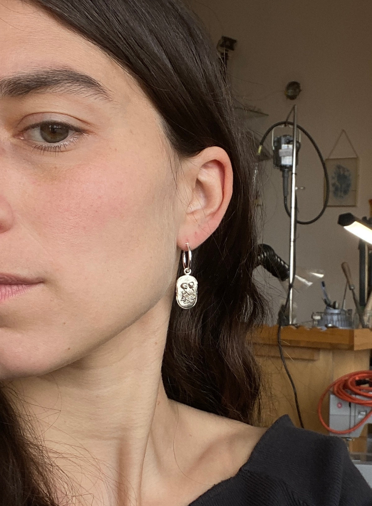 Skeleton lovers earrings