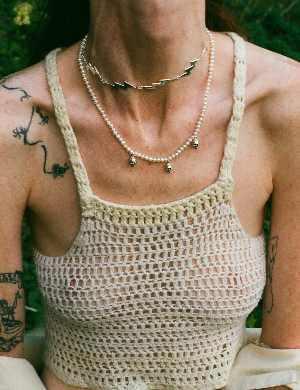 Skulls and Pearls Necklace