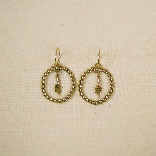 Hoop and Snake earrings