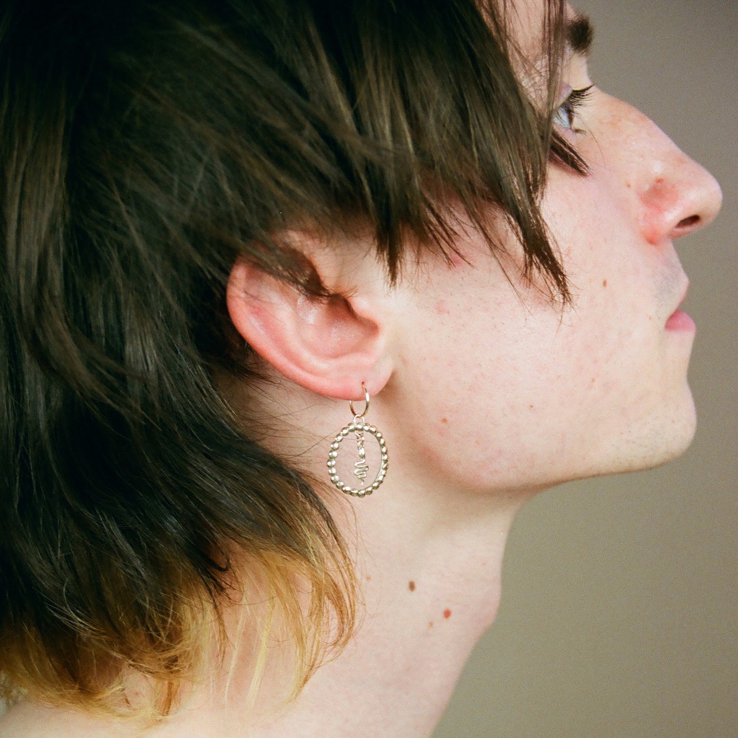 Hoop and Snake earrings