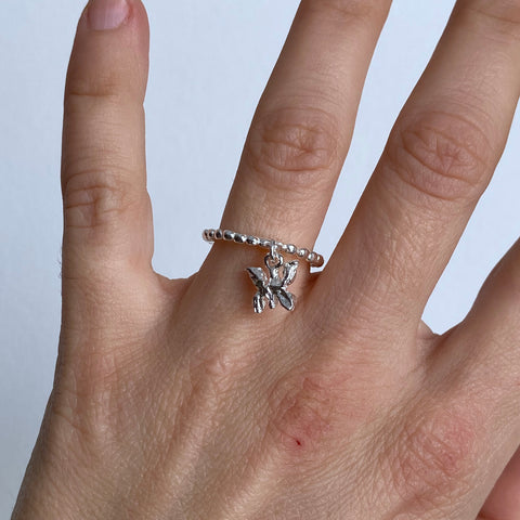 Butterfly charm ring
