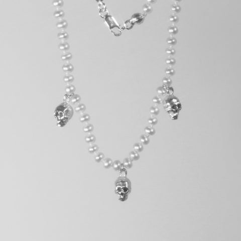 Skulls and Pearls Necklace
